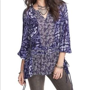 Free People long sleeve blue tunic size XS